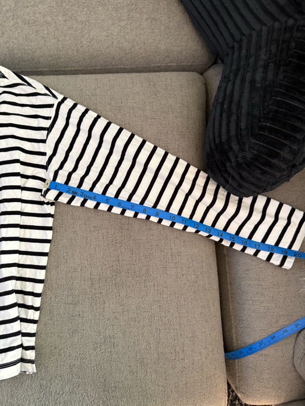 Old Navy Black & White Stripe Boat Neck Long Sleeve Top Large T - Picture 6 of 9